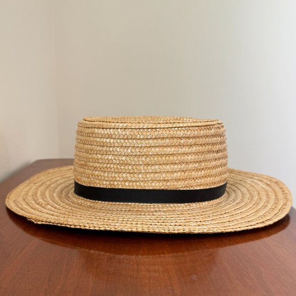 Vintage Handmade Amish Straw Hat - Picture 2 of 4